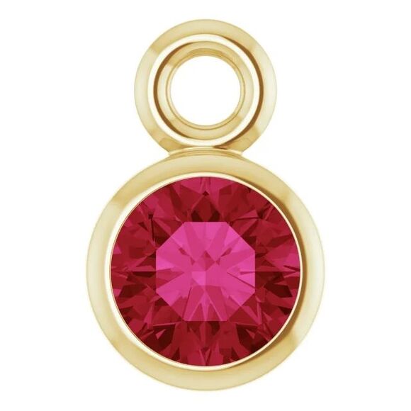 Kazi Luxury 14K Yellow Natural Ruby Dangle